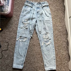 American Eagle Paperbag Ripped Jeans